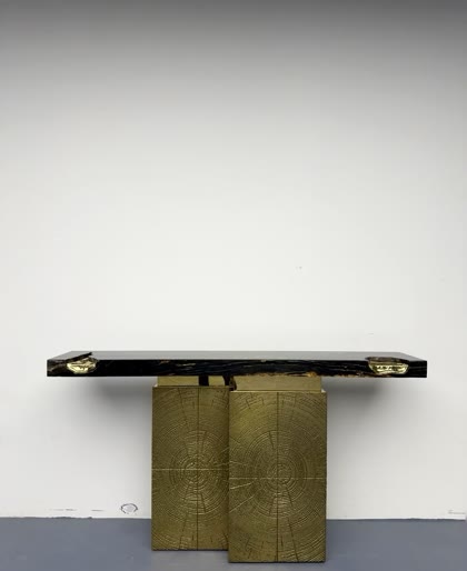 Brass finish on a TY console