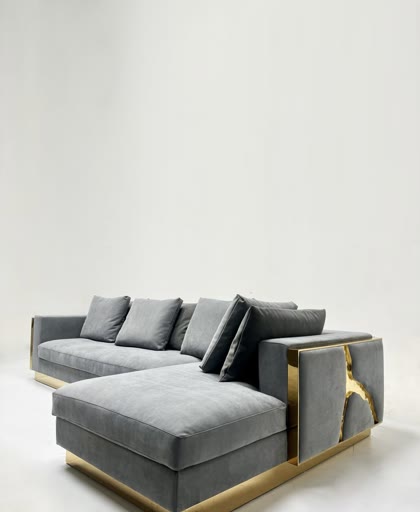 Velvet on a TY sofa with brass detail
